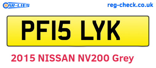 PF15LYK are the vehicle registration plates.