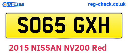 SO65GXH are the vehicle registration plates.