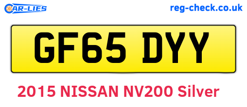 GF65DYY are the vehicle registration plates.