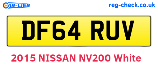 DF64RUV are the vehicle registration plates.