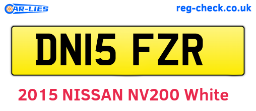 DN15FZR are the vehicle registration plates.