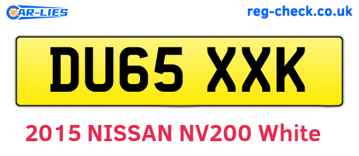 DU65XXK are the vehicle registration plates.