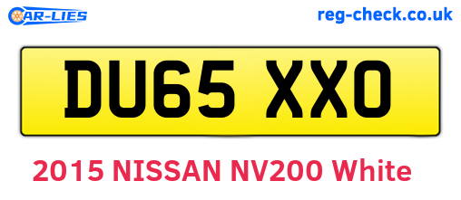 DU65XXO are the vehicle registration plates.