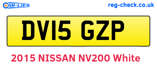 DV15GZP are the vehicle registration plates.
