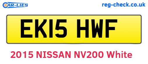 EK15HWF are the vehicle registration plates.