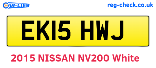 EK15HWJ are the vehicle registration plates.