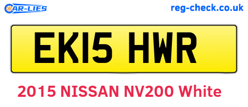 EK15HWR are the vehicle registration plates.
