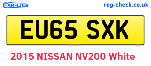 EU65SXK are the vehicle registration plates.
