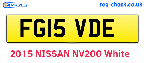 FG15VDE are the vehicle registration plates.
