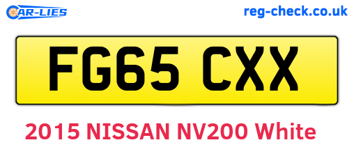 FG65CXX are the vehicle registration plates.