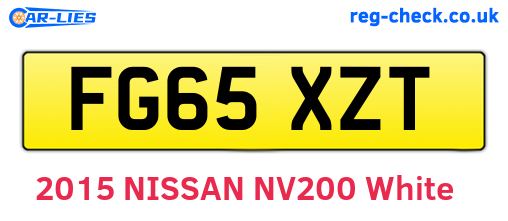 FG65XZT are the vehicle registration plates.