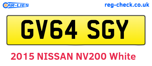 GV64SGY are the vehicle registration plates.