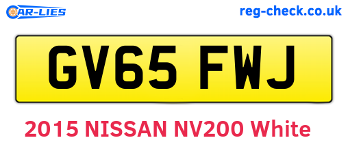 GV65FWJ are the vehicle registration plates.