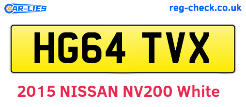 HG64TVX are the vehicle registration plates.