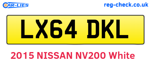 LX64DKL are the vehicle registration plates.