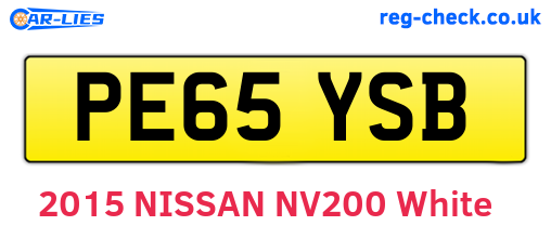 PE65YSB are the vehicle registration plates.