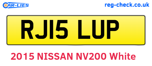 RJ15LUP are the vehicle registration plates.