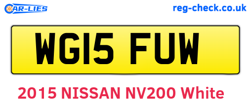 WG15FUW are the vehicle registration plates.