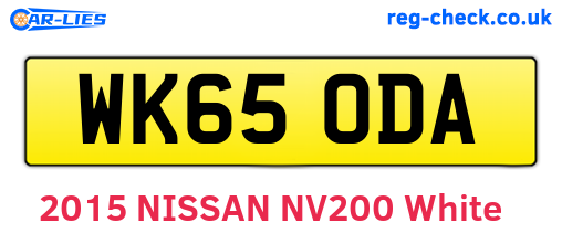 WK65ODA are the vehicle registration plates.