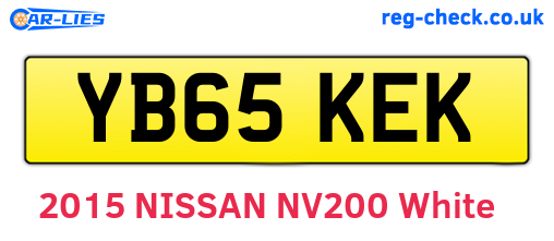YB65KEK are the vehicle registration plates.