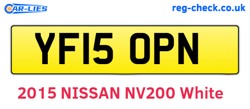 YF15OPN are the vehicle registration plates.