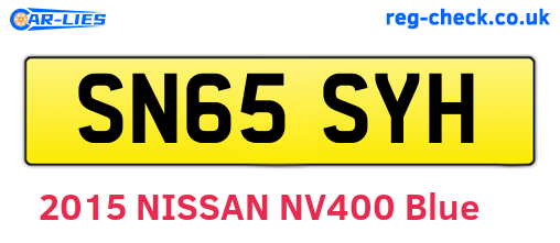 SN65SYH are the vehicle registration plates.