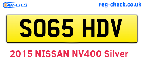 SO65HDV are the vehicle registration plates.