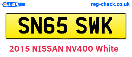 SN65SWK are the vehicle registration plates.