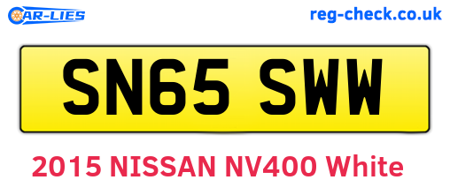 SN65SWW are the vehicle registration plates.