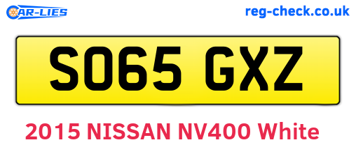 SO65GXZ are the vehicle registration plates.