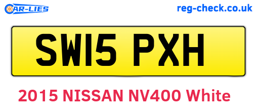 SW15PXH are the vehicle registration plates.