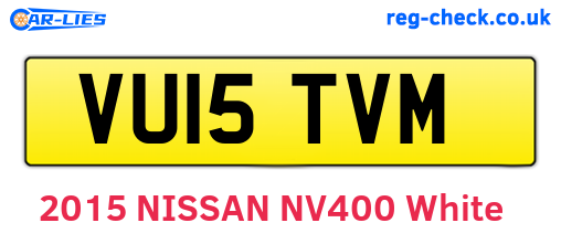 VU15TVM are the vehicle registration plates.
