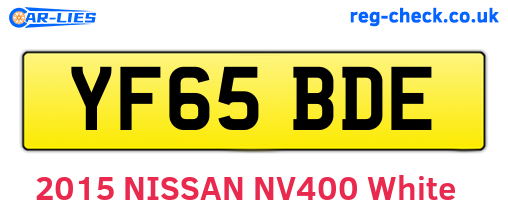 YF65BDE are the vehicle registration plates.