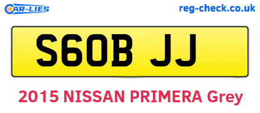 S60BJJ are the vehicle registration plates.