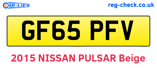 GF65PFV are the vehicle registration plates.