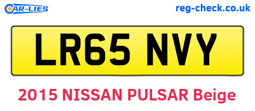 LR65NVY are the vehicle registration plates.