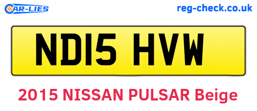 ND15HVW are the vehicle registration plates.