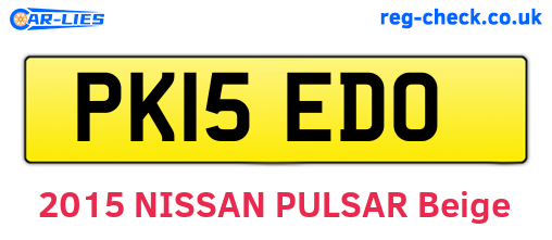 PK15EDO are the vehicle registration plates.