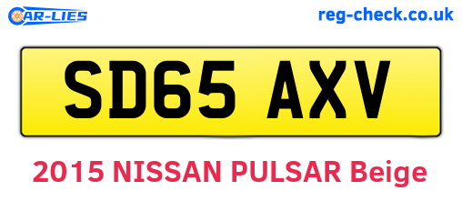 SD65AXV are the vehicle registration plates.