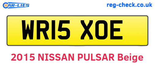 WR15XOE are the vehicle registration plates.