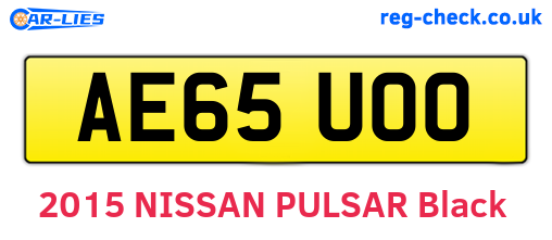 AE65UOO are the vehicle registration plates.