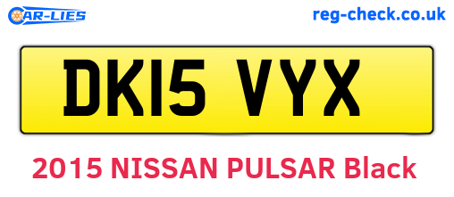DK15VYX are the vehicle registration plates.