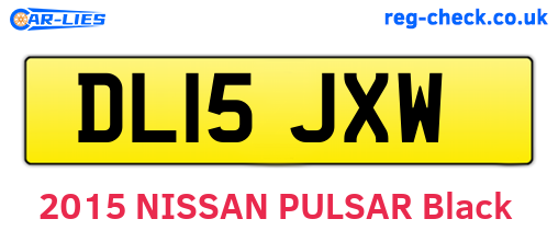 DL15JXW are the vehicle registration plates.