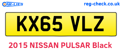 KX65VLZ are the vehicle registration plates.