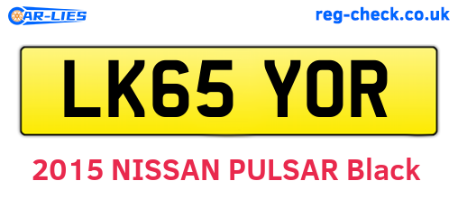LK65YOR are the vehicle registration plates.