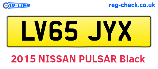 LV65JYX are the vehicle registration plates.