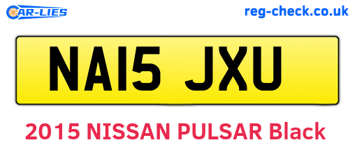NA15JXU are the vehicle registration plates.