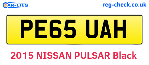 PE65UAH are the vehicle registration plates.