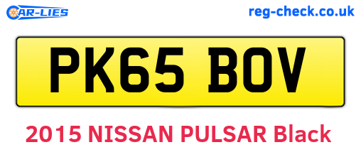 PK65BOV are the vehicle registration plates.
