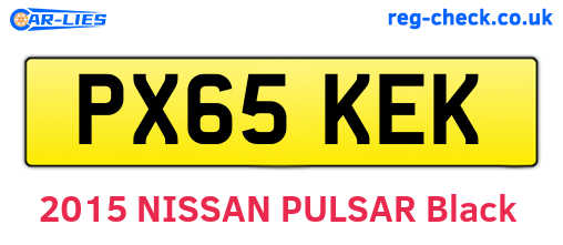 PX65KEK are the vehicle registration plates.